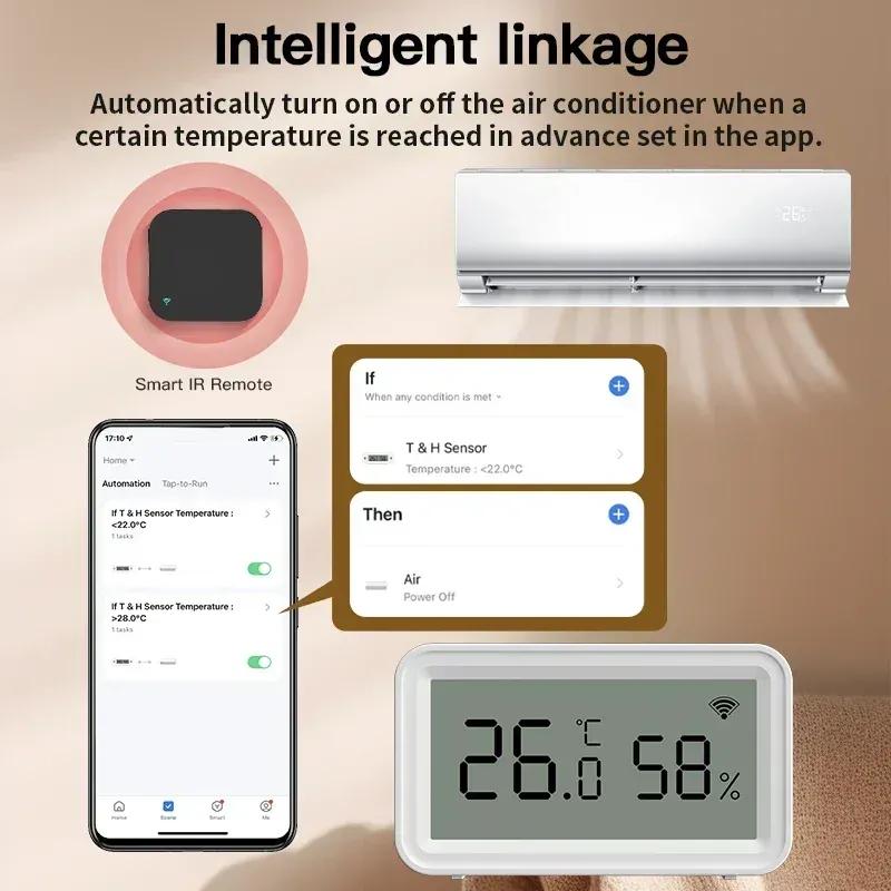 Tuya WiFi Sensor Wireless Humidity Temperature Monitor Smart Home Compatible with Smart Life Google Assistant and Alexa