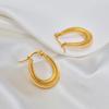 Geometric U-striped titanium steel earrings, girls' temperament is simple, frigid, wind ear jewelry batch