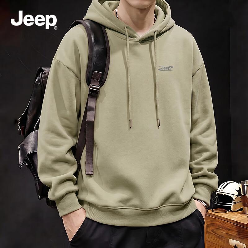 JEEP Men's Heavyweight Loose Fit Hooded Sweatshirt