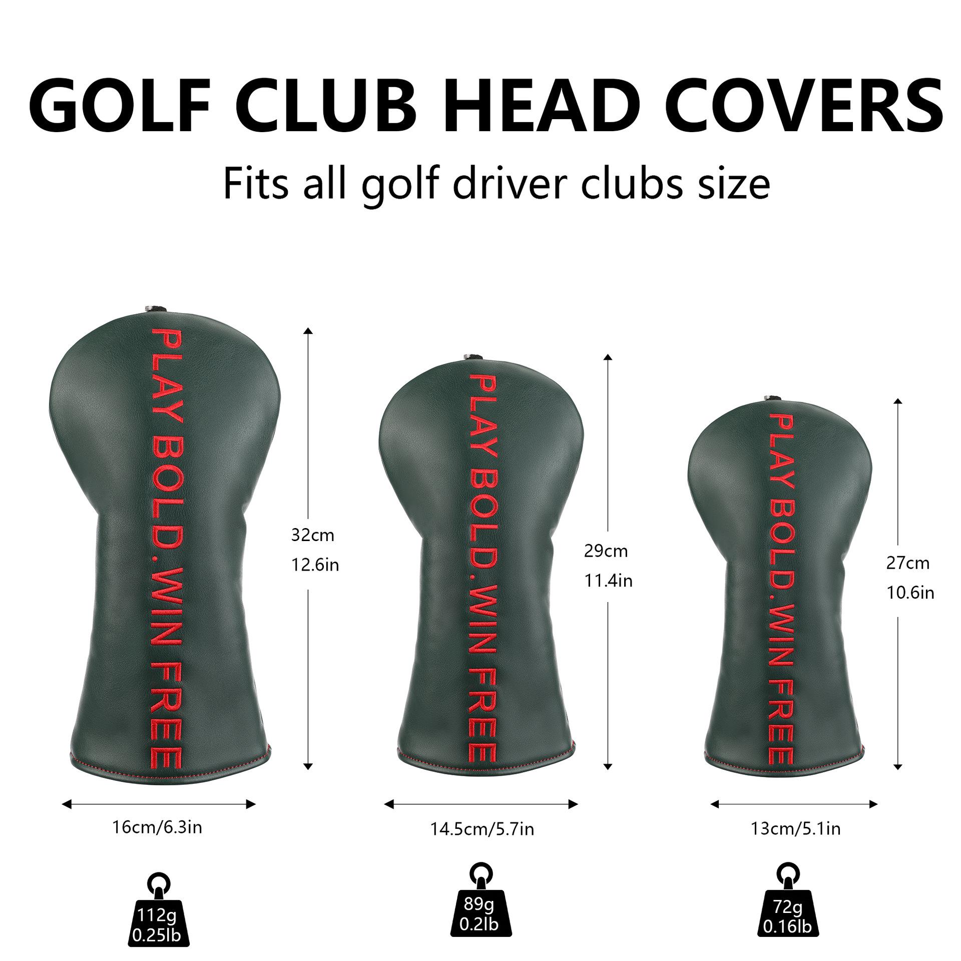 Premium Leather Wood Golf Club Head Cover Hybrid (UT)