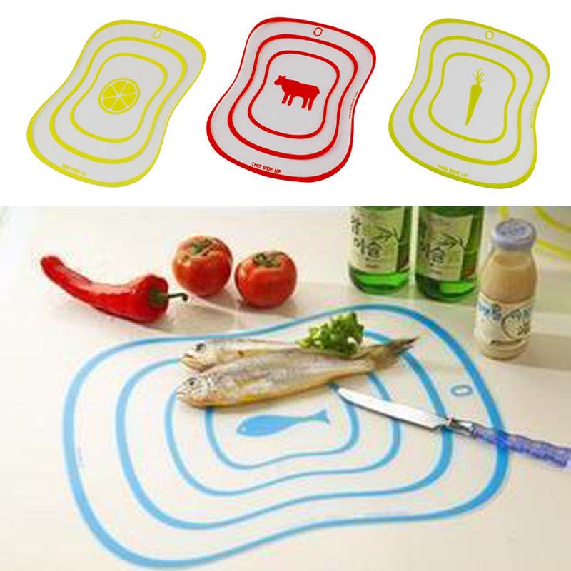 4PC Chopping Block Flexible Ultra-thin Kitchen Tool Fruit Vegetable Chopping Board Cutting Mat