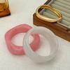 Ins Sweet Cool Style Pink Polygon Bracelet Artistic Retro Round Gradient Wide Version Wristband