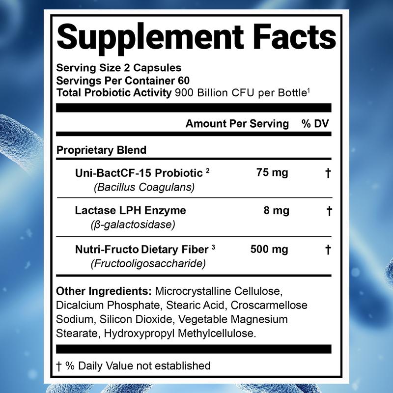 900 billion probiotics protect gut health. Lactobacillus acidophilus 120 capsules