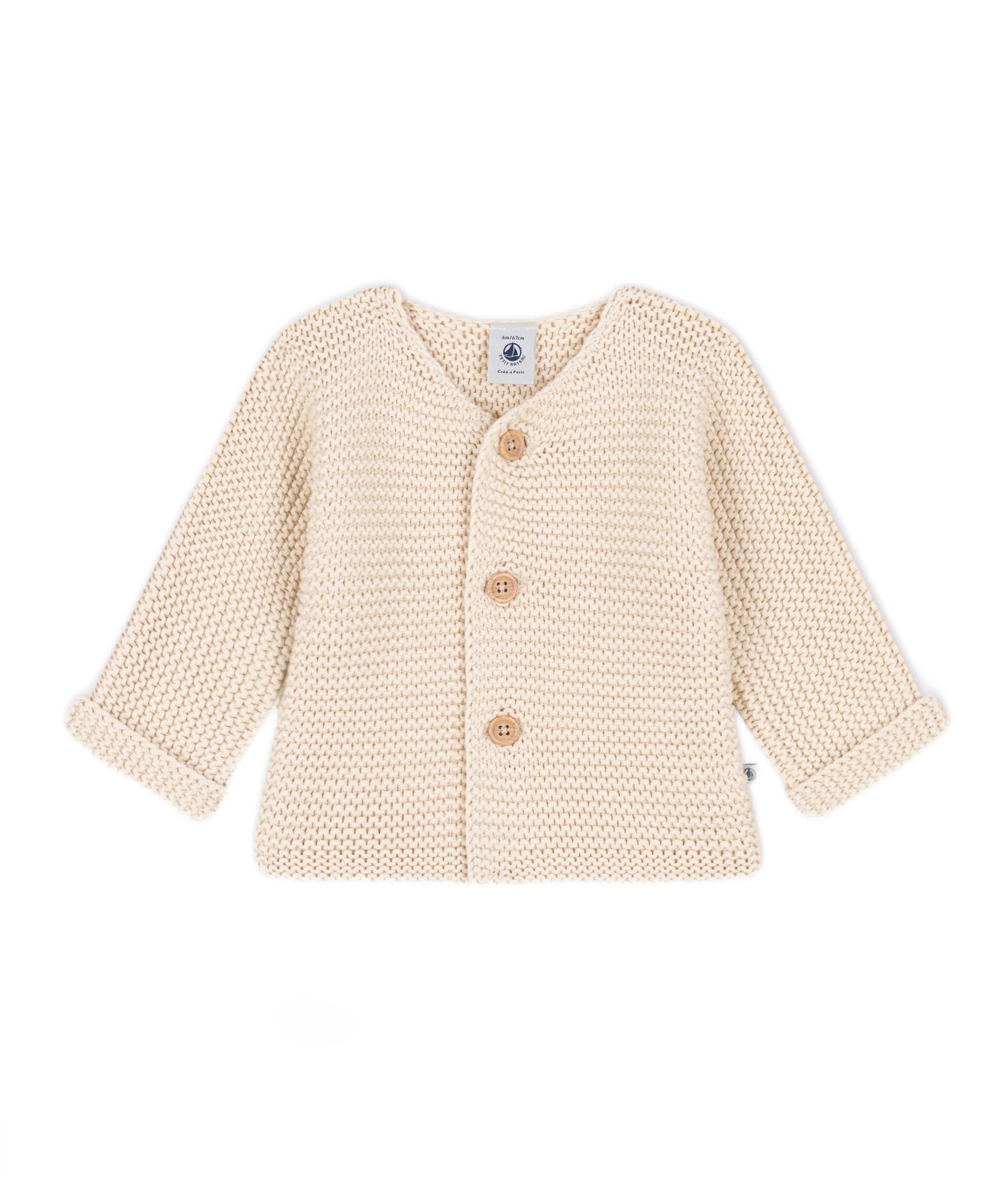 

Кардиган платочной вязки A08BQ 12 месяцев 74 см [Petit Bateau] Белый с оттенком
