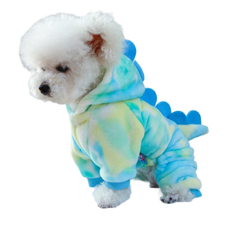 Dog Furry Jumpsuit for Dogs Boy Girl Medium Dogs for Indoor and Outdoor Use Cartoon Dinosaur Clothes Outfit for Pet Dogs