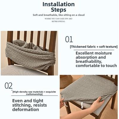 Universal Anti-slip Chair Cushion Cover Soft Elastic Chair Slipcover Anti-dirty Washable Seat Cover Dining Chair