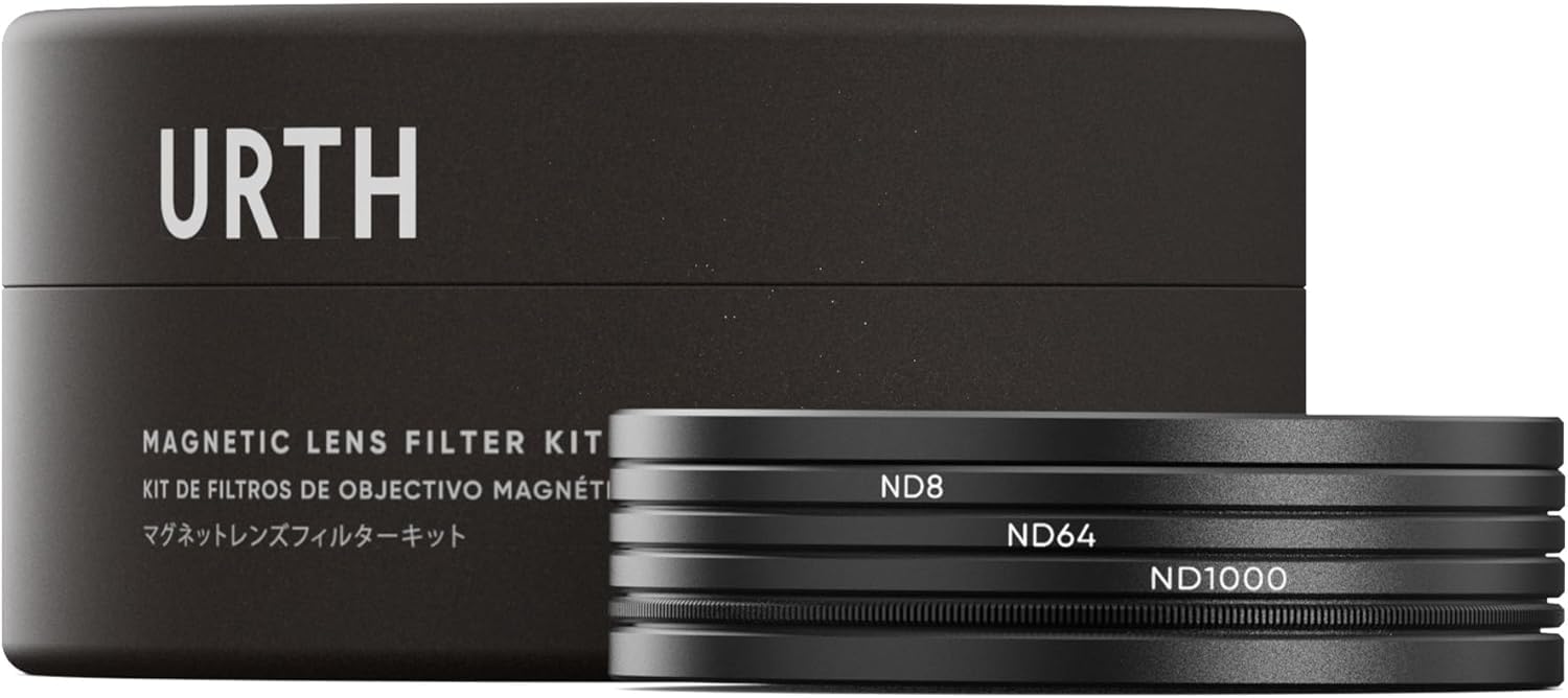 Urth Magnetic ND Filter Kit ND64 Fixed ND Lens Filters Transmittance Nano Magnetic Filter Optical Glass 40.5mm 3-Piece Plus+ (ND8 + + ND1000) (High /