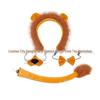 Halloween Plush Animal Ears Headband for Cosplay (Lion, Fox, Cat)