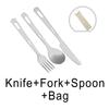 Portable Pure Titanium Tableware Set Outdoor Travel Camping Knife Fork Spoon Chopsticks Set Easy To Clean Field Tableware