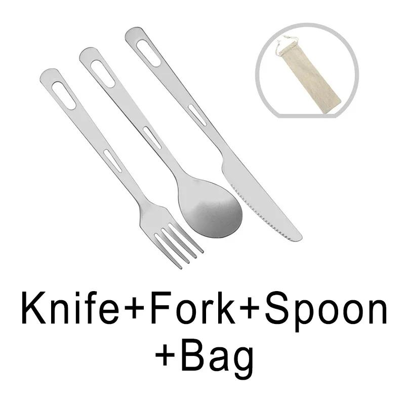 Portable Pure Titanium Tableware Set Outdoor Travel Camping Knife Fork Spoon Chopsticks Set Easy To Clean Field Tableware
