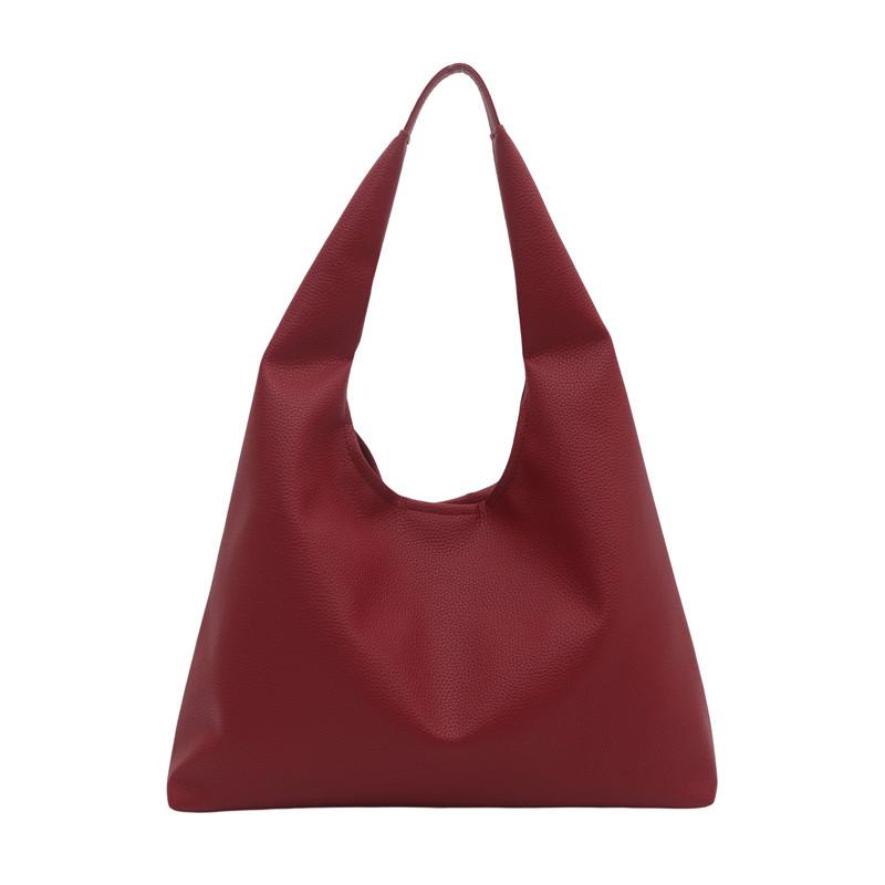 Foreign-style bag, commuter tote bag, women's new trendy solid-color textured shoulder bag, popular underarm bag this year