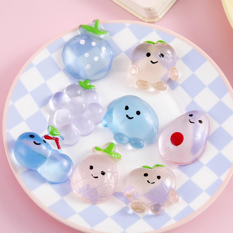 50PCS Fruit Mochi Squishy Toys Transparent Kawaii Squishies Stress Relief Squeeze Toy for Kids Party Favor Gifts Classroom prize