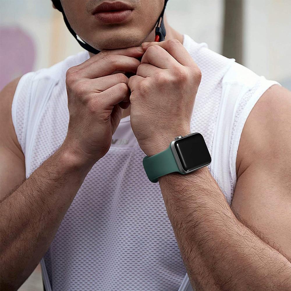 Silikonový řemínek pro řemínek Apple Watch 44 mm 49 mm 45 mm 41 mm 40 mm 42 mm 38 mm náramek iwatch série 9 7 se 3 4 5 6 8 Pásek Ultra2