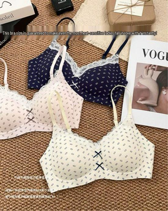 Floral Romantic Seamless Bra: Enhance and Lift for a Youthful Look, Anti-Sagging with Side Support.