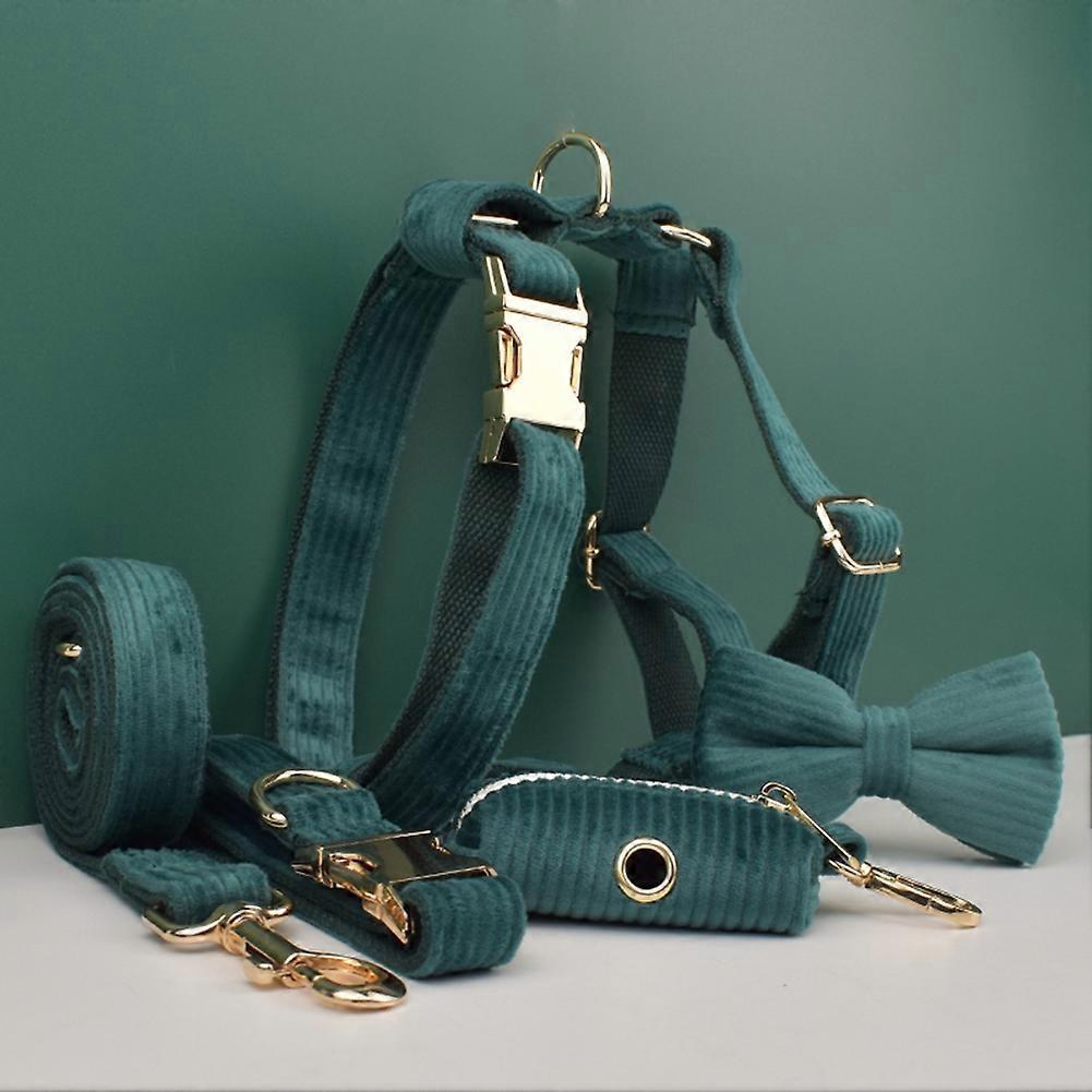 Dunkelgrünes Stoff-Haustierhalsband Hundehalsband Outdoor Hundeleine Hundehalsband M