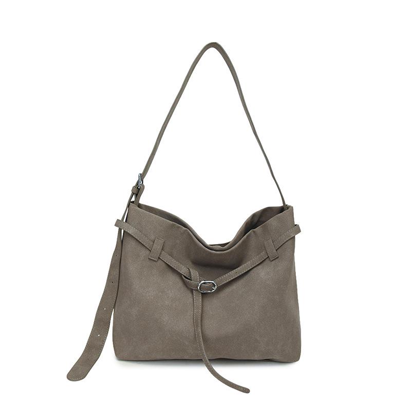 

Retro Suede Handbag Tote for Women: New Trendy Large Capacity Shoulder Bag for Autumn/Winter 2025 One Size сірий колір