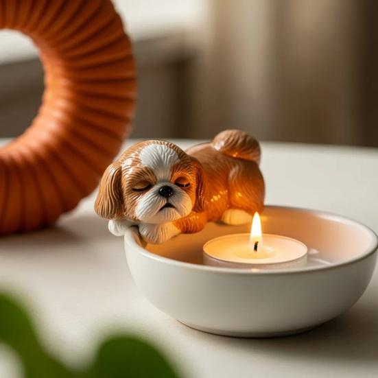 Ručně malovaný svícen pro štěně votivní svícen na čajovou svíčku stojan dekorace obývací pokoj koupelna svícen stolní ozdoba středový prvek