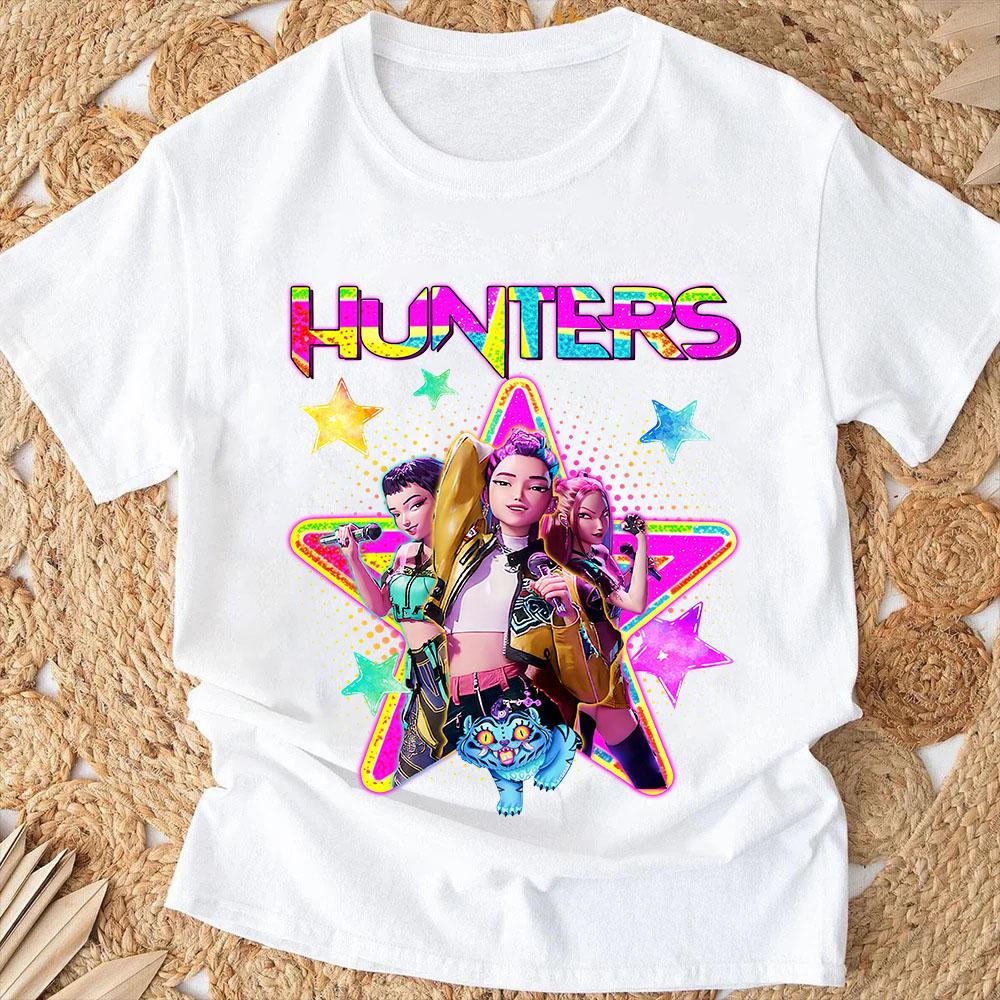 Anime Kpop Demon Hunters Kids T-shirts Children's Clothing 2025 New Summer Casual Boys Girls Short Sleeve Tops