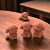 Figurka Miniaturní Roztomilé hnědé plyšové štěně pejska Micro Krajina Ornamenty Pro bytové dekorace Kawaii Animal Dekorace na plochu