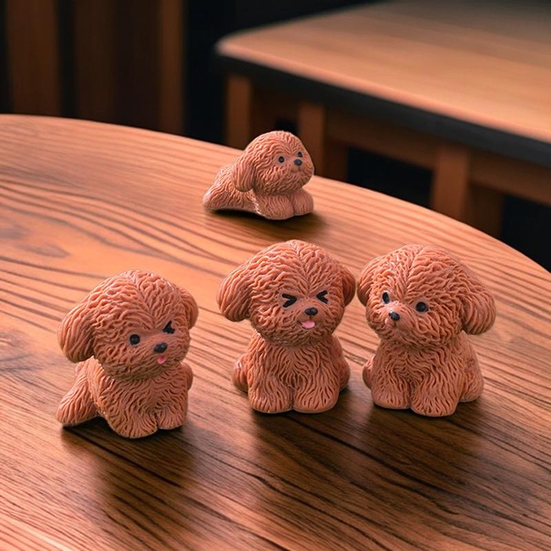 Figurka Miniaturní Roztomilé hnědé plyšové štěně pejska Micro Krajina Ornamenty Pro bytové dekorace Kawaii Animal Dekorace na plochu