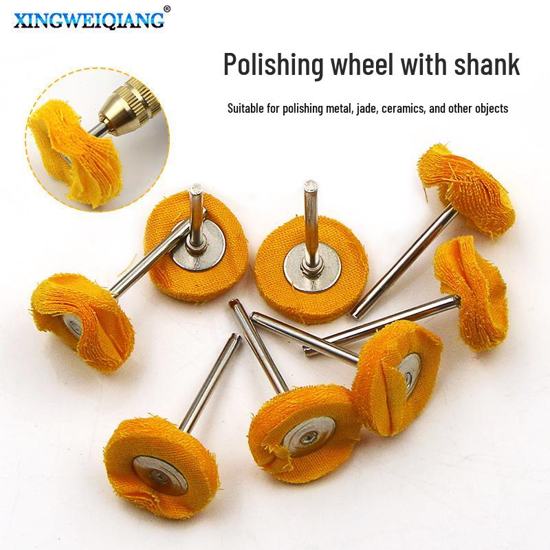 

3-Piece Polishing Cloth Wheel Set with Handle for Metal and Jade
