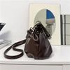 Vintage Ruched Leather Handbag for Women, Soft Multi-pocket Shoulder Crossbody Bag, Casual Large Capacity Hobo Purse for Daily Work Travel