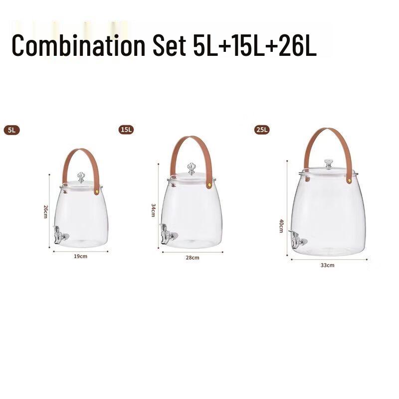 Anmu High Borosilicate Glass Cold Water Pitcher with Faucet