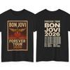 2026 Bon Jovi Ewige Reise Baumwolle Unisex und Damen Universelles Shirt Sommer Unisex und Damen Y2K Rockband Muster T-Shirt