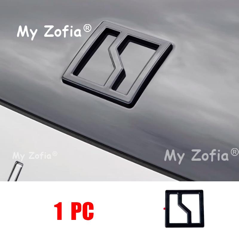 Für Zeekr 9X 2025 2026 Auto Schwarzes ABS Frontlogo Auto Heckemblem Abdeckung Dekor Aufkleber Rahmen Verkleidung Außen Dekorationszubehör