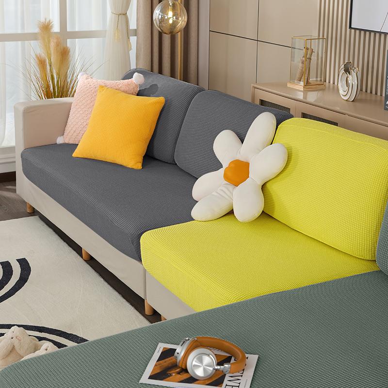 Capa de almofada para assento de sofá, capa de almofada de sofá de lã polar, protetor de móveis para animais de estimação, crianças, capa elástica lavável para casa