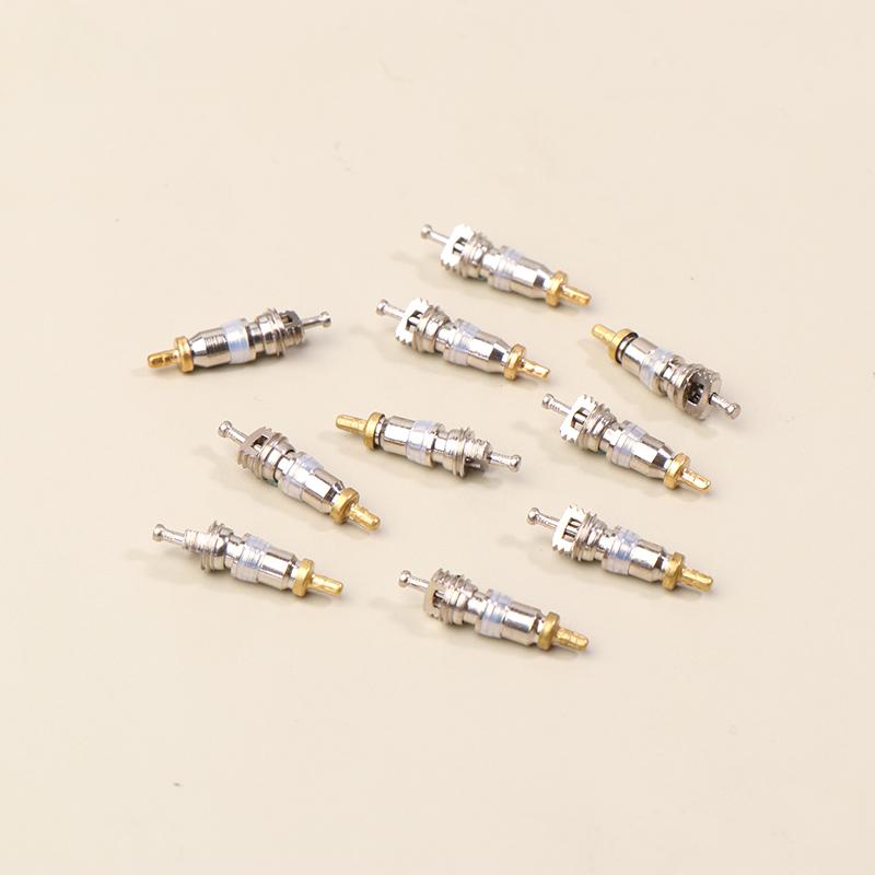 10Pcs Brass Valve Cores Replacement Ac Hvac/R Field Service Tool Refrigerant Valve Core Remover Removal Tool Havc