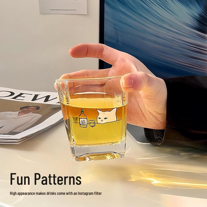 

Корейская термостойкая стеклянная чашка для виски, чая, кофе, сока и барного ликера. 201-300ml