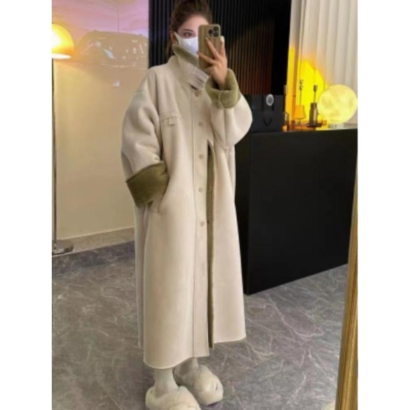 Double-sided Suede Lamb Wool Coat Women's Winter Thickened Fur Integrated Medium and Long Imitation Fur Coat Fashion