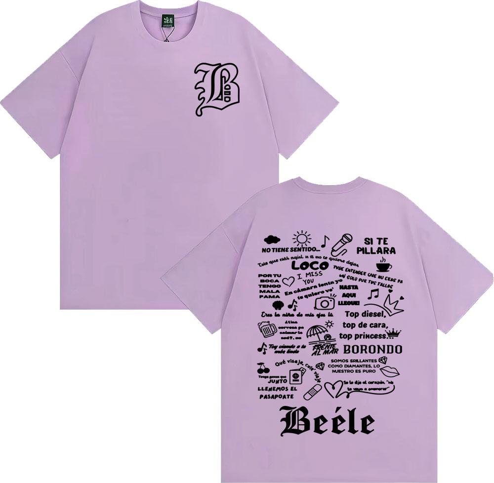 Rapper Beele Borondo Tour 2025 Bedrucktes T-Shirt Herren Damen Kleidung Baumwolle Kurzarm T-Shirt Harajuku Hip Hop Mode T-Shirt