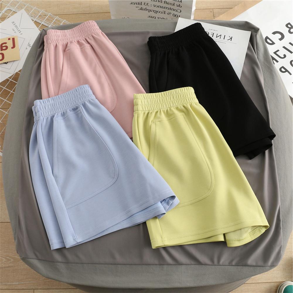 Damen Schlichte, weiche Shorts Große Größe Casual Shorts Yoga Strandhose Damen Sport Shorts Weites Bein Streetwear