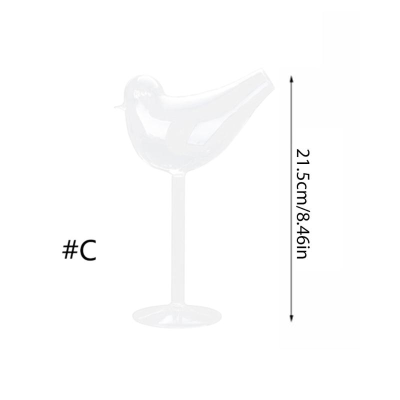 Y3NA Bird Cocktail Glass Clear Wine Glasses Individuality Glass Goblet Durable