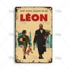 MISES Lon Klassischer Film Metallposter Killer Leon Kneipe Metallblechschild Wandplatte Haus Garten Metallschild Wand Industrielle Dekoration
