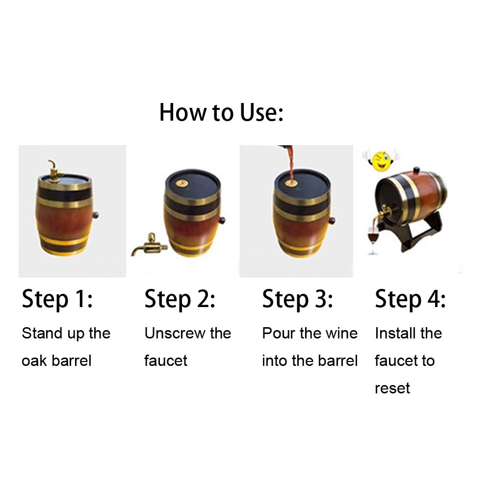 Capacitate Mare 3L Culoare Retro Lemn de Stejar Butoi pentru Vin Roșu Găleată Butoiaș Container de Depozitare pentru Casă