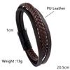 Stylish Men Leather Bracelet Detachable Magnetic Buckle Handmade Braided Wrap Braclet Outdoor Sports Cycling Accessories Joias