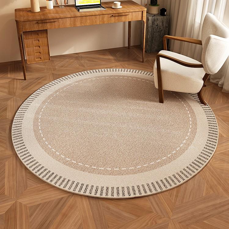 High-End Japanese Round Carpet for Chair and Sofa: Multi-purpose Swivel Chair, Study Rocking Chair, Foot Mat, Bedroom and Living Room.