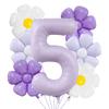 7pcs Matte Finish Daisy Balloon Number Wedding Decor Birthday Party Decoration Aluminum Foil Balloon Baby Shower Decorations