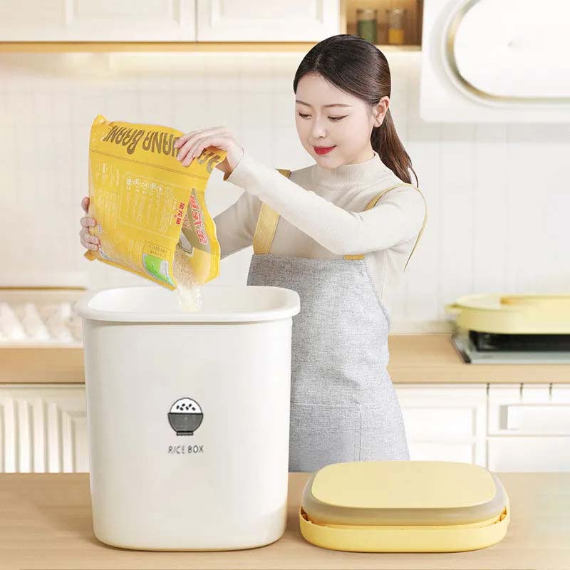 Multifunktionaler Reisbehälter Silikon-Dichtring Feuchtigkeitsdicht Versiegelte Getreidelagerbox Reistank Getreidelagerbehälter Lebensmittelspender Mehldose