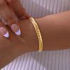 Personality Curb Cuban Link Bracelets for Women, Gold Color NK Chain Bracelet,Stainless Steel Gold Color Fashion Jewelry Gift