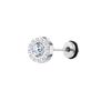 Korean Style Men's Titanium Steel Stud Earring with Great Wall Zircon Pattern - Trendy and Versatile Streetwear Jewelry