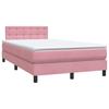 Box Spring Bed with Mattress Pink 120x220 cm Velvet