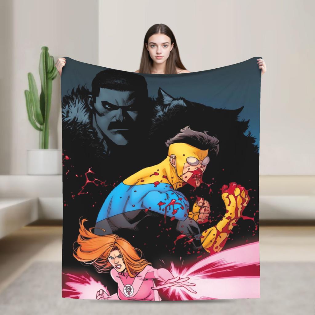 Invincible Thragg Blanket  Soft Warm Fashion Plush Throw Blanket For Outdoor Travel Flannel Bedspread Bed Cover