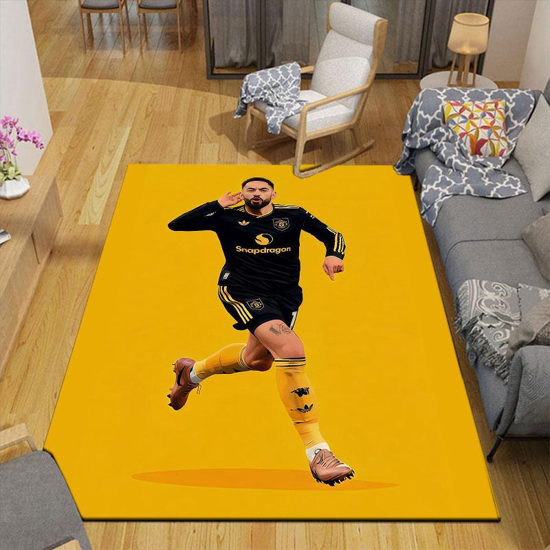 Matheus Cunha Flannel Printed Carpet, Home Sofa Decoration for Living Room & Bedroom, Non‑Slip Play Flannel Floor Mat for Game Room