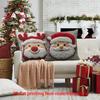 1-10PCS Christmas Pillow Cover Snowman and Reindeer Digital Print Sofa Cushion for Home Office and Living Room Holiday Decor