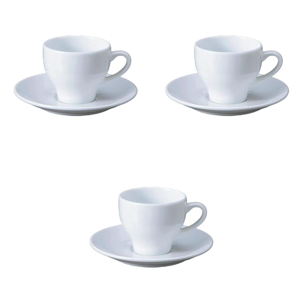 Set of 3 Tide Coffee Cups Saucers x x cm Cups Saucers Setomonohonpo & [10.8 8.1 6.9 (185cc)] &