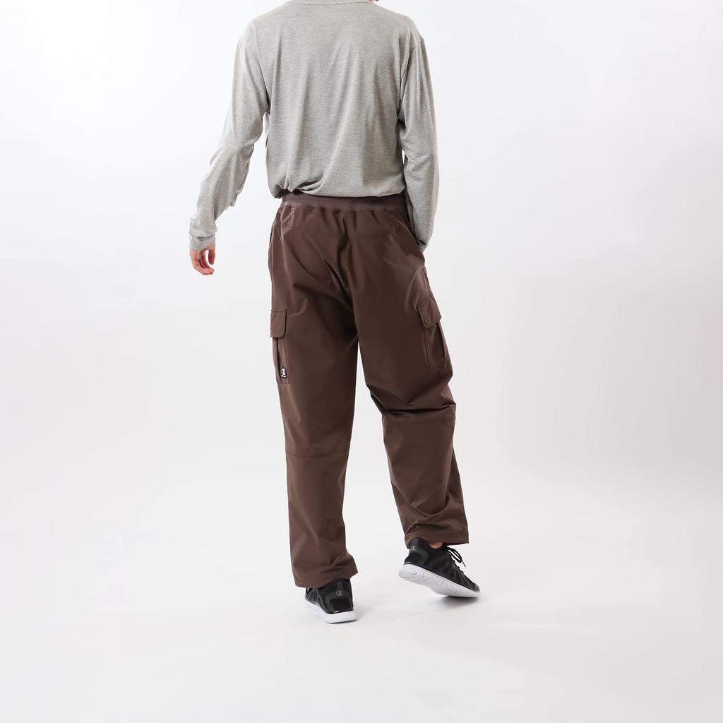 Champion Stretch Logo Long Size Men's Water-Repellent One-Point Pants, Brown, XL, C3-YSD03